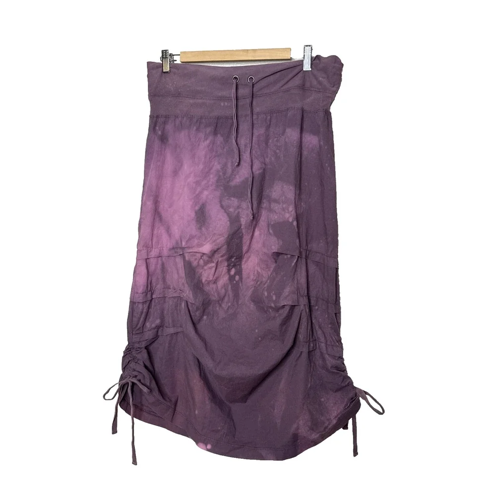 Xcvi Skirt Maxi Ruched Boho Western Large L Tie Dye Purple Cinched - Picture 1 of 6